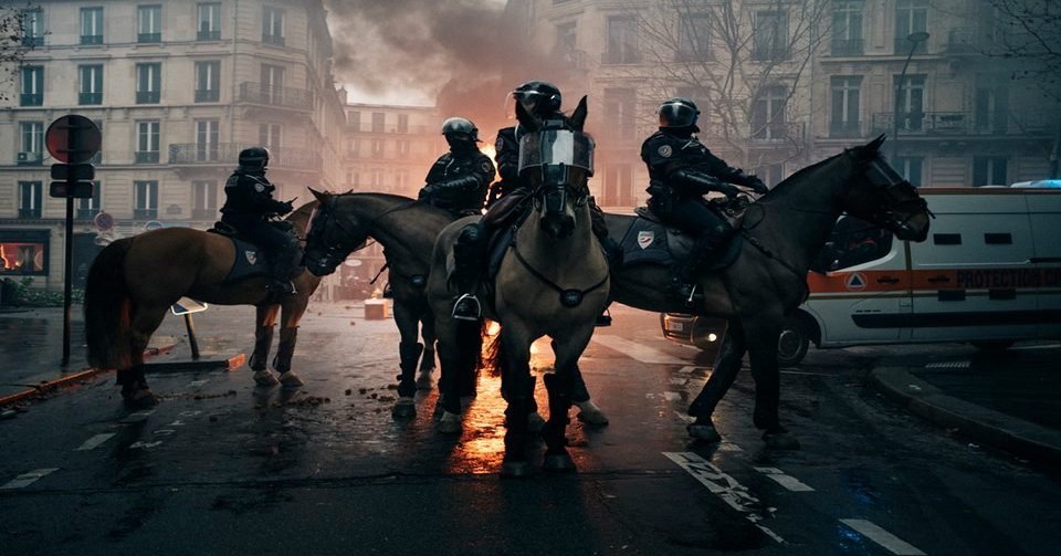 polizia a cavallo a parigi